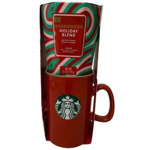 NEW Starbucks Holiday Blend Coffee and Red Mug 16oz Gift Set LIMITED EDITION